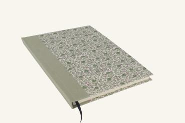 Romantic notebook "Lissi", rose motif, green